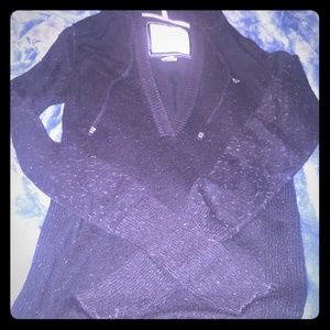 American Eagle black HOODED sweater XS
